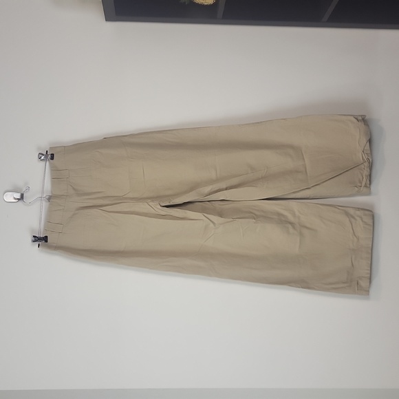 FASHION NOVA Tan High Waist Tortoise Button Wide Leg Pants - Picture 6 of 14